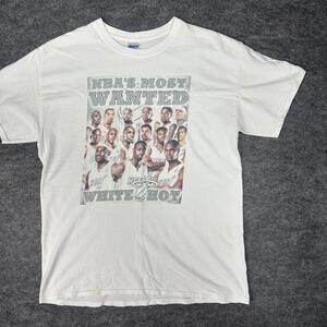 Miami Heat Most Wanted White Hot T Shirt Mens Large Playoffs